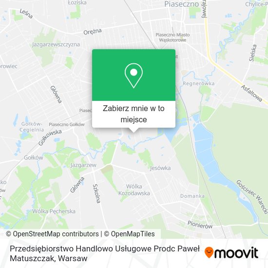 Mapa Przedsiębiorstwo Handlowo Usługowe Prodc Paweł Matuszczak