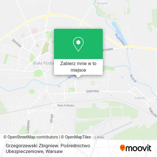 Mapa Grzegorzewski Zbigniew. Pośrednictwo Ubezpieczeniowe