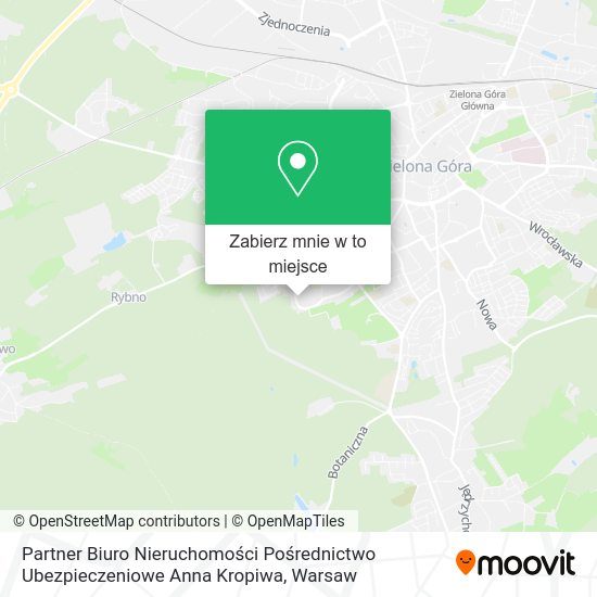 Mapa Partner Biuro Nieruchomości Pośrednictwo Ubezpieczeniowe Anna Kropiwa