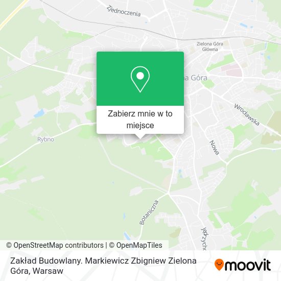 Mapa Zakład Budowlany. Markiewicz Zbigniew Zielona Góra