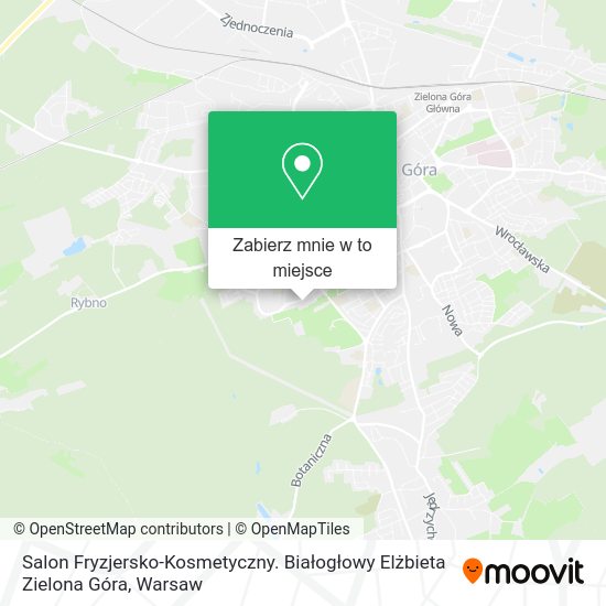 Mapa Salon Fryzjersko-Kosmetyczny. Białogłowy Elżbieta Zielona Góra