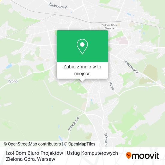 Mapa Izol-Dom Biuro Projektów i Usług Komputerowych Zielona Góra