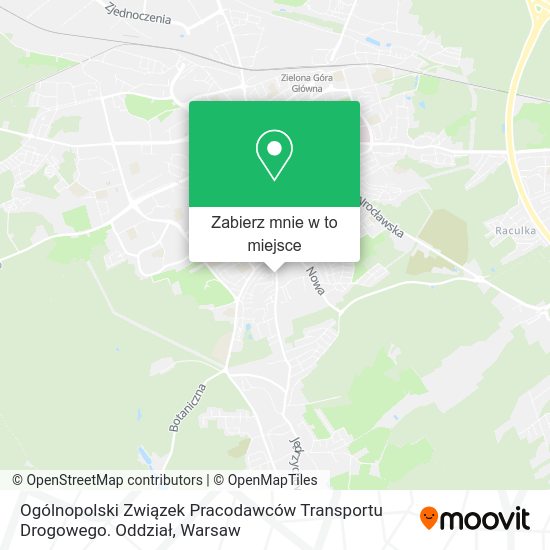 Mapa Ogólnopolski Związek Pracodawców Transportu Drogowego. Oddział