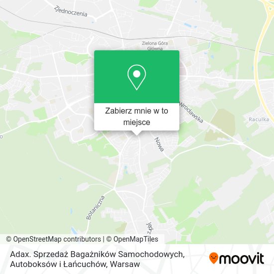 Mapa Adax. Sprzedaż Bagażników Samochodowych, Autoboksów i Łańcuchów