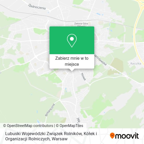 Mapa Lubuski Wojewódzki Związek Rolników, Kółek i Organizacji Rolniczych