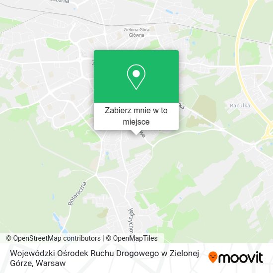 Mapa Wojewódzki Ośrodek Ruchu Drogowego w Zielonej Górze