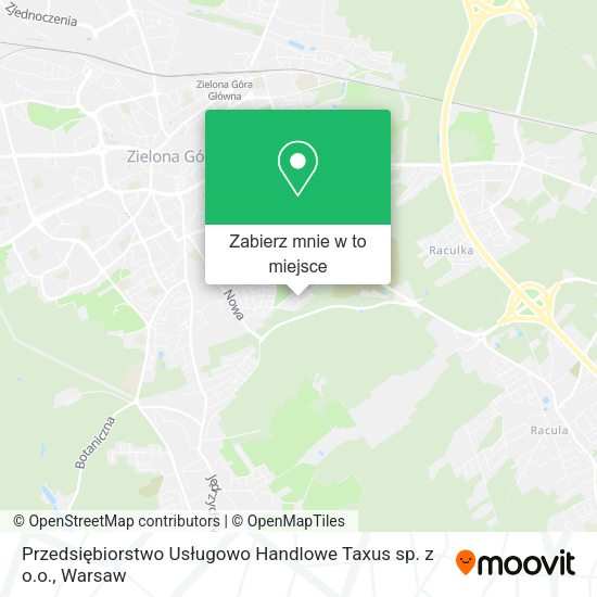 Mapa Przedsiębiorstwo Usługowo Handlowe Taxus sp. z o.o.