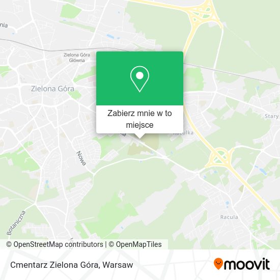 Mapa Cmentarz Zielona Góra