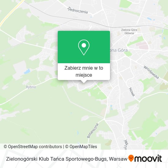 Mapa Zielonogórski Klub Tańca Sportowego-Bugs