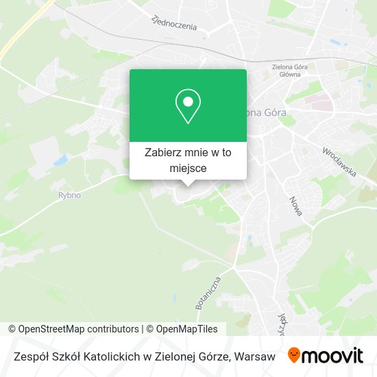 Mapa Zespół Szkół Katolickich w Zielonej Górze