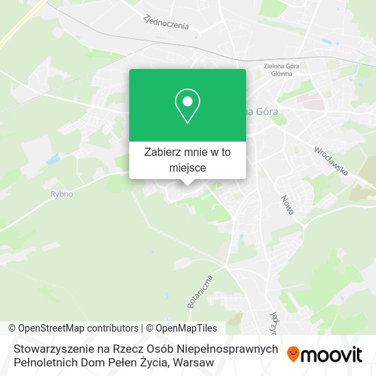 Mapa Stowarzyszenie na Rzecz Osób Niepełnosprawnych Pełnoletnich Dom Pełen Życia