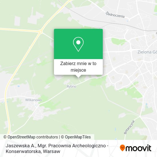 Mapa Jaszewska A., Mgr. Pracownia Archeologiczno - Konserwatorska