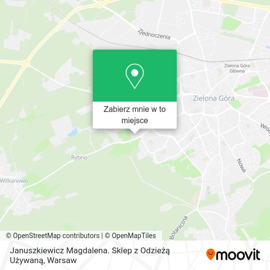 Mapa Januszkiewicz Magdalena. Sklep z Odzieżą Używaną