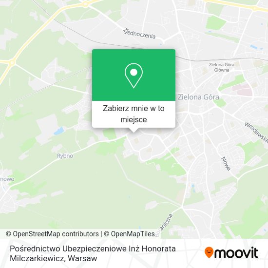 Mapa Pośrednictwo Ubezpieczeniowe Inż Honorata Milczarkiewicz