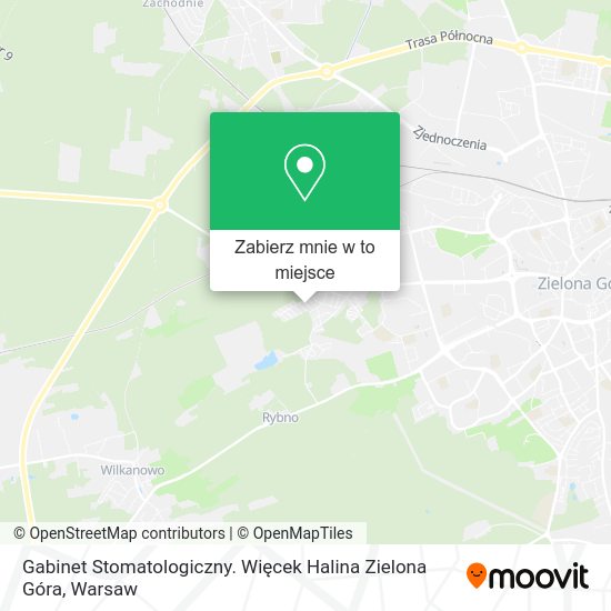 Mapa Gabinet Stomatologiczny. Więcek Halina Zielona Góra