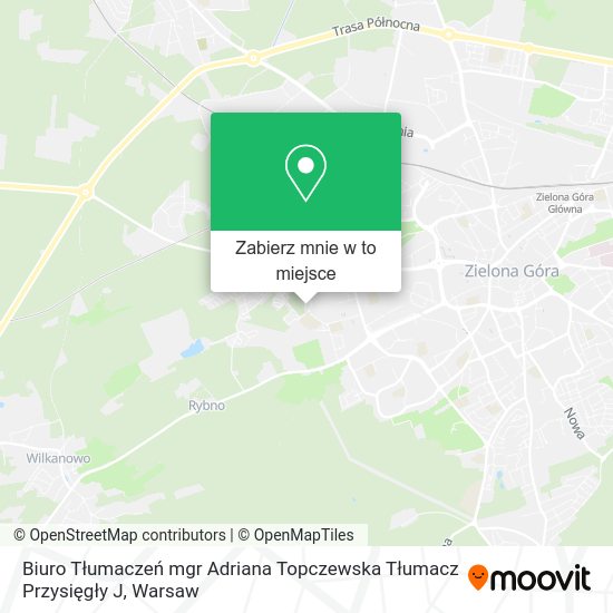 Mapa Biuro Tłumaczeń mgr Adriana Topczewska Tłumacz Przysięgły J