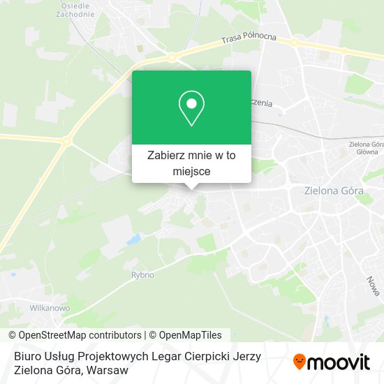 Mapa Biuro Usług Projektowych Legar Cierpicki Jerzy Zielona Góra