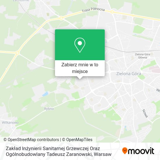 Mapa Zakład Inżynierii Sanitarnej Grzewczej Oraz Ogólnobudowlany Tadeusz Zaranowski