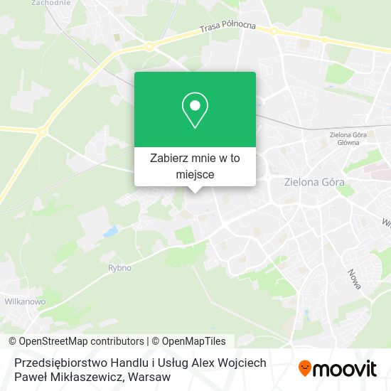 Mapa Przedsiębiorstwo Handlu i Usług Alex Wojciech Paweł Mikłaszewicz