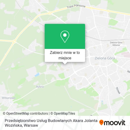 Mapa Przedsiębiorstwo Usług Budowlanych Akara Jolanta Wozińska