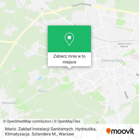 Mapa Mario. Zakład Instalacji Sanitarnych. Hydraulika, Klimatyzacja. Sztandera M.