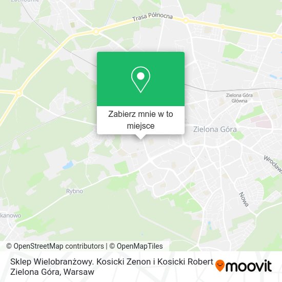 Mapa Sklep Wielobranżowy. Kosicki Zenon i Kosicki Robert Zielona Góra