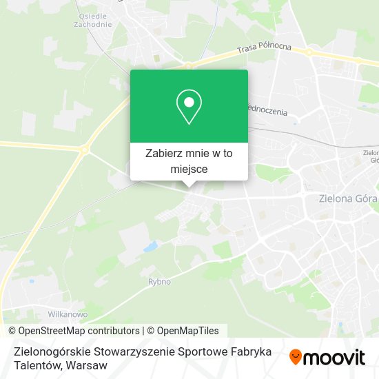 Mapa Zielonogórskie Stowarzyszenie Sportowe Fabryka Talentów