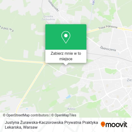 Mapa Justyna Żurawska-Kaczorowska Prywatna Praktyka Lekarska