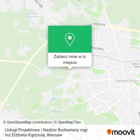 Mapa Usługi Projektowe i Nadzór Budowlany mgr Inż.Elżbieta Kądzioła