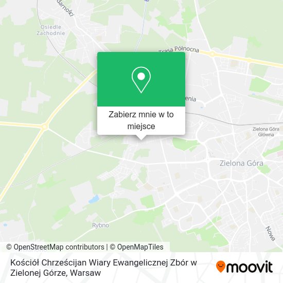 Mapa Kościół Chrześcijan Wiary Ewangelicznej Zbór w Zielonej Górze