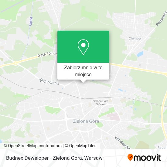 Mapa Budnex Deweloper - Zielona Góra