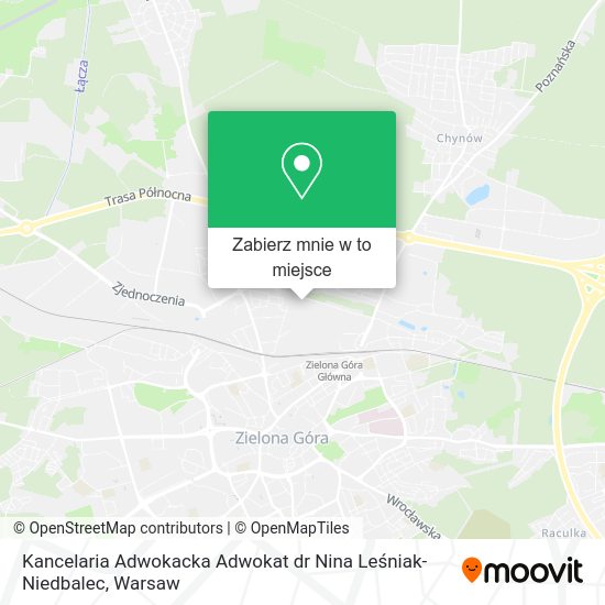 Mapa Kancelaria Adwokacka Adwokat dr Nina Leśniak-Niedbalec