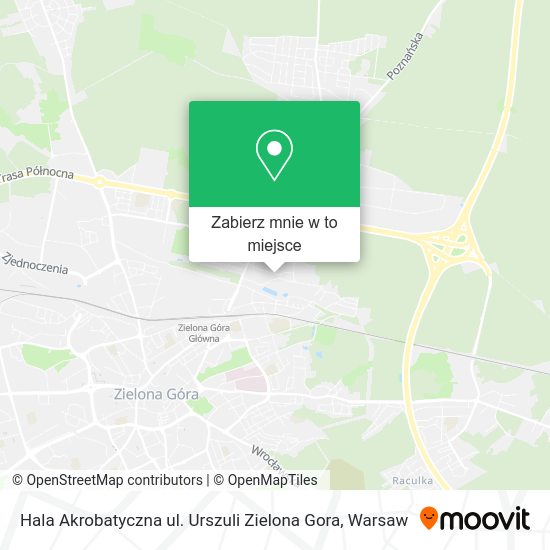 Mapa Hala Akrobatyczna ul. Urszuli Zielona Gora