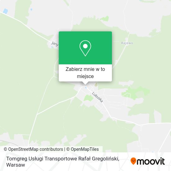 Mapa Tomgreg Usługi Transportowe Rafał Gregoliński