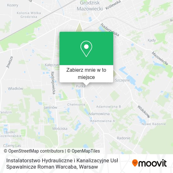 Mapa Instalatorstwo Hydrauliczne i Kanalizacyjne Usł Spawalnicze Roman Warcaba