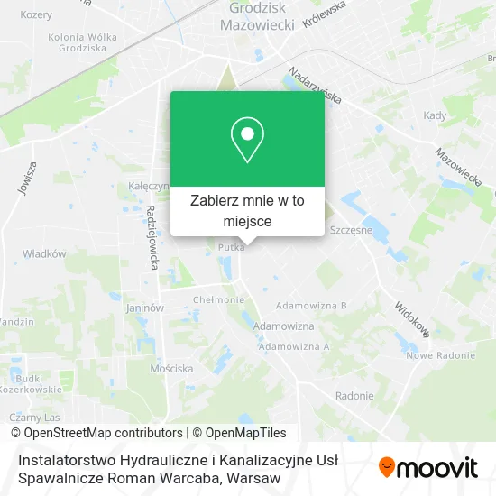 Mapa Instalatorstwo Hydrauliczne i Kanalizacyjne Usł Spawalnicze Roman Warcaba