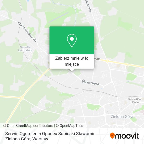 Mapa Serwis Ogumienia Oponex Sobieski Sławomir Zielona Góra