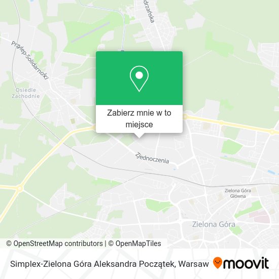 Mapa Simplex-Zielona Góra Aleksandra Początek