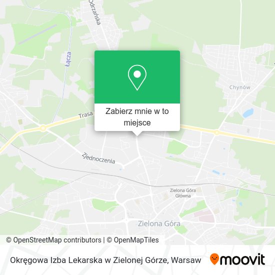 Mapa Okręgowa Izba Lekarska w Zielonej Górze