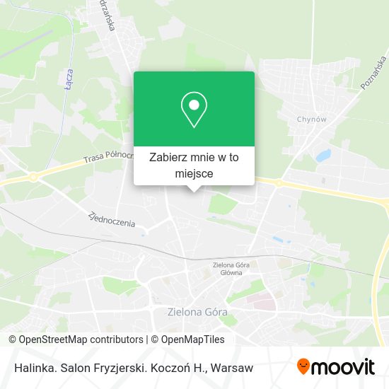 Mapa Halinka. Salon Fryzjerski. Koczoń H.