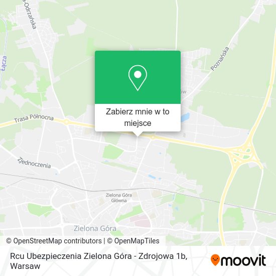 Mapa Rcu Ubezpieczenia Zielona Góra - Zdrojowa 1b