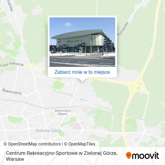 Mapa Centrum Rekreacyjno-Sportowe w Zielonej Górze