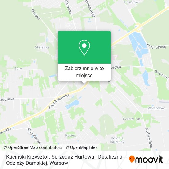 Mapa Kuciński Krzysztof. Sprzedaż Hurtowa i Detaliczna Odzieży Damskiej