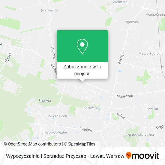 Mapa Wypożyczalnia i Sprzedaż Przyczep - Lawet