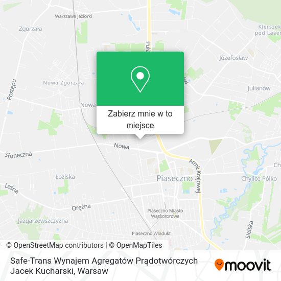 Mapa Safe-Trans Wynajem Agregatów Prądotwórczych Jacek Kucharski