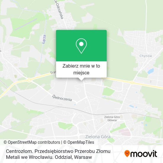 Mapa Centrozłom. Przedsiębiorstwo Przerobu Złomu Metali we Wrocławiu. Oddział