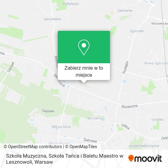 Mapa Szkoła Muzyczna, Szkoła Tańca i Baletu Maestro w Lesznowoli