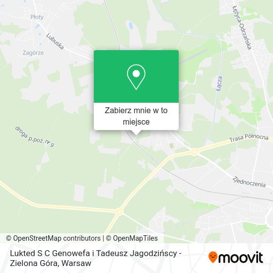 Mapa Lukted S C Genowefa i Tadeusz Jagodzińscy - Zielona Góra