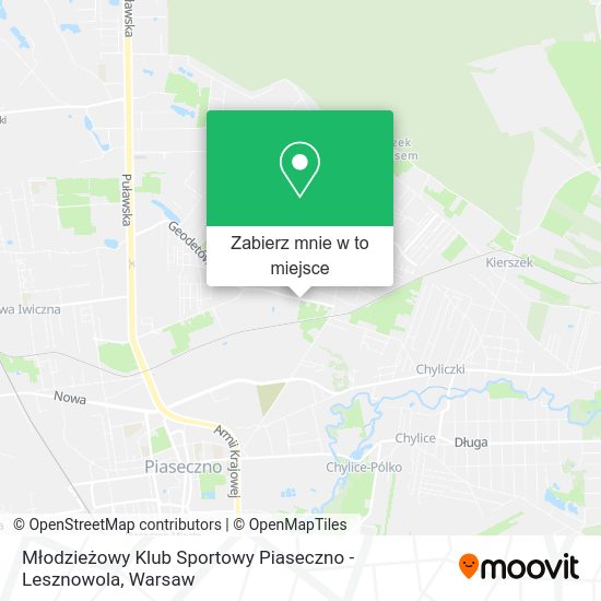 Mapa Młodzieżowy Klub Sportowy Piaseczno - Lesznowola