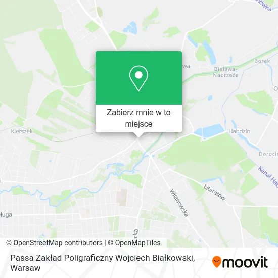 Mapa Passa Zakład Poligraficzny Wojciech Białkowski